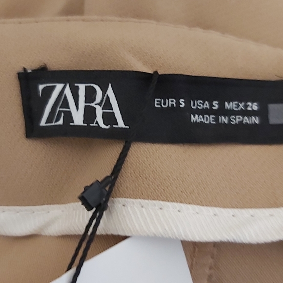 ZARA | Women's Buttoned Bermuda High Waist Shorts Taupe Brown Size 5 - Picture 4 of 7